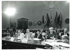 ["Walter Heller speaking at a conference on the economy. July 24, 1975"]