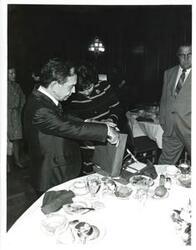 ["Carl Albert at the Roz Wyman luncheon."]