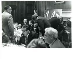 ["People seated at the Roz Wyman luncheon."]