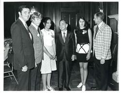 ["Joan Southard, Carl Albert, Beverly Vogel and Dewey F. Bartlett. June 1973"]
