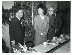 ["Carl Albert at a luncheon."]