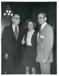 ["Charles Black (right) and two others. Apparently with the President's Committee on Employment of the Handicapped."]