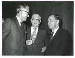 ["Carl Albert at right and Tom Steed in center. September 13, 1971"]