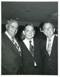 ["Carl Albert (center) at Good Roads meeting. September 13, 1971"]
