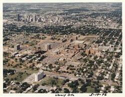 ["Aerial view of the University of Oklahoma Health Sciences Center campus. 1976 Oversized."]