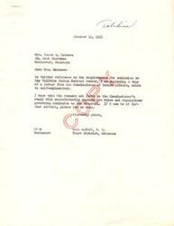 ["Mrs. Grace H. Mathews of McAlester, Oklahoma raised concerns about the admission requirements for the Talihina Indian Medical Center. The Commissioner of Indian Affairs explained that only indigent Indians of the Five Civilized Tribes are eligible for hospitalization, with specific rules regarding Indian blood quantum and marital status. The Commissioner also mentioned the limited number of beds available and ongoing reviews of admissions policies. Congressman Carl Albert assured Mrs. Mathews that he is looking into the matter and appreciates her support."]