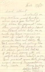 ["The document consists of a series of letters written by Mrs. Sallie Colbert and Congressman Carl Albert regarding her heirship claims and payments. Mrs. Colbert expresses her need for the payments and asks for assistance in expediting the process. Congressman Albert assures her that he will help and contacts the Indian Office on her behalf. Mrs. Colbert also raises concerns about potential land sales and the continuation of her pension. Congressman Albert promises to do his best to assist Mrs. Colbert with her concerns."]