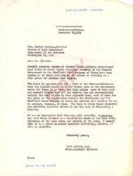 ["The letter is requesting information from the Bureau of Land Management regarding the pricing of coal rights sold to Sheffield Steel Company in McAlester, Oklahoma. The property owners are seeking clarification on how the price was determined - whether it was based on acreage, tonnage, or other factors. The letter also mentions that the lands in question are adjacent to Indian land sold to the government under a previous bill. The sender, Carl Albert, is requesting official clarification on the pricing method used in the transaction."]