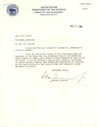 ["The document consists of a series of letters discussing the appraisal of coal lands in Oklahoma sold to the Sheffield Steel Company. The appraisal was based on future royalties and the estimated tonnage of coal in the tracts. The documents mention the involvement of the Bureau of Land Management, Geological Survey, and Bureau of Indian Affairs in the process. The documents indicate that further information will be provided once responses are received from the relevant departments."]