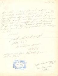 ["Mr. Paul Scarborough wrote to Carl Albert  asking for information on where to have a mineral he found examined. Carl Albert informed him that no government agency could do the examination but provided a list of commercial laboratories that could. Carl Albert also suggested trying the Bureau of Mines if the mineral was related to coal. He offered further assistance if needed."]