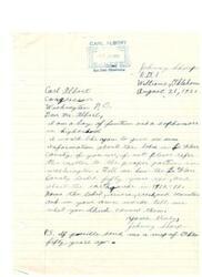 ["Johnny Shoup, a high school student, wrote a letter to Congressman Carl Albert requesting information about the geological formations in Le Flore County, Oklahoma. In response, the letter was forwarded to the Director of Geological Survey, Department of the Interior, for detailed information. Congressman Albert assured Johnny that he would receive the information he requested once it was available."]