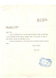 ["Thirteen-year-old John Cox from Durant, Oklahoma wrote to Representative  Carl A. Albert requesting a map of the United States for his map collecting hobby. Representative  Albert forwarded the request to the Geological Survey, who sent John a relief map of the United States. John received the map and was commended for his interesting and worthwhile hobby."]