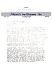 ["The Joseph A. Coy Company is seeking information and advice on how to procure materials for their heat exchange equipment manufacturing business. They have been unsuccessful in obtaining information from the Petroleum Administration for Defense and are reaching out to Representative Carl Albert for assistance. Albert assures them that he will look into the matter and provide any assistance possible."]