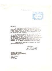 ["The Mullen Company in Ardmore, Oklahoma is in need of acquiring pipe for a plant to extract gasoline from natural gas. They reach out to Carl Albert, requesting assistance in securing a Certificate of War Necessity to purchase the needed pipe. Carl Albert responds, advising them to send specific information to Mr. Charles E. Webber at the Petroleum Administration for Defense in Washington, D.C. Albert offers to assist in pushing the request through."]