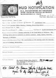 ["The Housing Authority of the Creek Nation of Oklahoma has been approved for a preliminary loan of $40,000 from the United States Department of Housing and Development for the construction of 100 dwelling units using the Turnkey, Mutual-Help method. The project will be scattered in several counties in Oklahoma. For further information, contact Mr. Ronald Froman, Executive Director of the Housing Authority of the Creek Nation."]