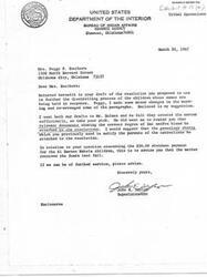 ["The document includes correspondence between Mrs. Peggy F. Southern and the Bureau of Indian Affairs regarding the disenrollment process of children, dividend payments, and updating the tribal roll for the Sac and Fox Tribe of Oklahoma. There is also a letter to tribal members requesting verification of their Indian blood degree for the updated tribal roll, as well as a summary of a Business Committee meeting discussing the closing of the tribal roll, committee appointments, and upcoming events."]