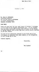 ["The document is a series of correspondence regarding the Megehee enrollment case involving the Sac and Fox Tribe of Oklahoma. The tribe is seeking to reverse a decision made by the Bureau of Indian Affairs to restore the names of two individuals to the tribal Membership Roll. The tribe is appealing the decision and seeking support from government officials, including the Speaker of the House. The correspondence shows ongoing communication and cooperation between the tribe and government officials in resolving the issue."]