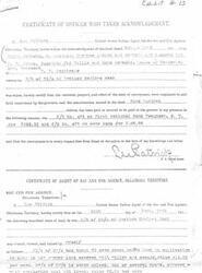 ["The document includes a certificate of acknowledgment of a deed dated September 4, 1900, involving Susan Nawashe, A. J. Jones, and T. F. Southgate conveying land in Oklahoma Territory. The certificate confirms that the contents of the deed were explained and understood by the grantors, and the consideration was paid. Additionally, there is a separate certificate from Lee Patrick, a United States Indian Agent, valuing the land at $520.00 on September 10, 1900."]