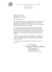 ["The document is thanking Senator Albert for his interest in the proposals for funding under the Indian Education Act of 1972 submitted by the Chickasaw Nation of Oklahoma. The proposals are currently being reviewed and considered for funding, with a decision to be made in the future. The office assures the Senator that every consideration will be given to the proposals and that he will be notified of the final decision."]