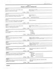 ["This text is a form that requires information about a project seeking assistance. It asks about priority ratings, clearances, planning approvals, comprehensive plans, federal installations, environmental impact, displacement of individuals or businesses, and related assistance. It also requests documentation and additional information as needed."]
