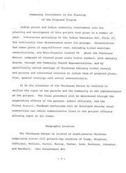 ["The Chickasaw Nation has involved Indian parents and the community in the planning and development of a proposed program through dissemination of information, meetings, and input from advisory boards. They plan to continue utilizing input from parents and the community in the implementation of the project, with feedback mechanisms in place for communication. The Chickasaw Nation is located in south-central Oklahoma and comprises eleven counties."]