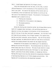 ["The document outlines the establishment and operation of bilingual classes within the Chickasaw Nation. It discusses the need to establish an education office, hire staff, and coordinate program functions. The process involves planning, orientation, program introduction to the community through Area Mini-Councils, program operation, and evaluation. The Education Department will oversee these activities and work closely with the community to ensure successful implementation of the bilingual program."]