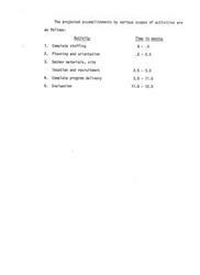 ["The document outlines the projected timeline for various activities, including staffing, planning, gathering materials, program delivery, and evaluation. The timeline ranges from 0 to 12 months."]