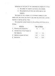 ["This program aims to introduce students to Indian arts and crafts and instill pride in their work. Evaluation will be based on the number of students assisted and the authenticity of their creations. The projected timeline includes planning, community introduction, program delivery, and evaluation over a 12-month period."]