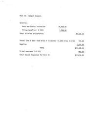 ["The budget request for Part IV includes salaries for an Arts and Crafts Instructor, fringe benefits, travel expenses, supplies, and tribal overhead. The total amount requested is $12,290.00."]