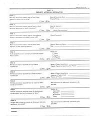["The document outlines a series of questions and requirements for project approval information, including whether the assistance request requires state, local, or other priority rating, clearances, planning approval, comprehensive plan coverage, serving a federal installation, impact on the environment, displacement of individuals or businesses, and related assistance. Each item must be answered with either a yes or no response, and additional documentation may be required for some items."]