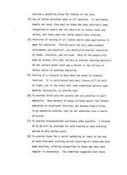 ["The document outlines a plan to provide education and support for Indian adults in the area. This includes creating a gathering place, using Indian personnel when possible, testing adults for academic achievement and needs, setting flexible class schedules, offering childcare for parents in education, providing transportation assistance, and organizing social gatherings to recognize participants."]