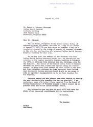["The letter is from the Speaker of the Oklahoma City Area Indian Health Service Advisory Board expressing concern over the United Indian Tribes of Western Oklahoma and Kansas supporting Shawnee, Oklahoma as the site for a proposed Indian Health Service hospital, instead of Ada, Oklahoma which was previously selected. The Speaker requests information from the Indian Health Service Director to ease the concerns of constituents."]
