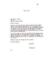 ["The letter expresses gratitude to Ms. Nelson for supporting the proposed Indian hospital in Ada. The Speaker has discussed the project with Governor James and contacted the House Interior Appropriations Subcommittee to secure funding. They are also working with state health departments to support the hospital in Sulphur. The Speaker appreciates Ms. Nelson's support and will continue to do everything possible to help."]