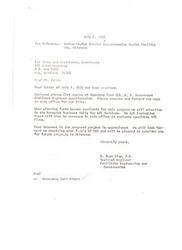 ["The letter is from D. Dean Blue, Regional Engineer at the Indian Health Service Comprehensive Health Facility in Ada, Oklahoma, to Ray James and Associates, Architects. The letter acknowledges receipt of a letter from Mr. James and requests the completion of a Standard Form 251. It also mentions plans to advertise for A/E Services in the future and expresses appreciation for Mr. James' interest in the project."]