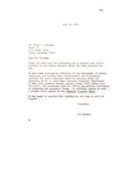 ["The letter is a response to Mr. Byron D. Salsman's inquiry about the Indian hospital proposed for Ada. The writer provides information about how architectural and engineering services for the facility will be selected and directs Mr. Salsman to contact Mr. D. Dean Blue for assistance. The letter expresses gratitude for Mr. Salsman's interest and offers to be helpful."]