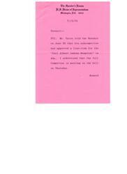 ["The letter is informing Verneil that Mr. Yates has approved a line-item for the \"Carl Albert Indian Hospital\" in Ada, and the full Committee will be meeting on the bill on Thursday."]