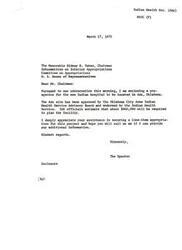 ["The letter is requesting funding for a new Indian hospital in Ada, Oklahoma. The site has been approved by the Indian Health Service and $800,000 is estimated to be required for planning the facility. The speaker appreciates the Chairman's assistance in securing funding and offers to provide additional information if needed."]