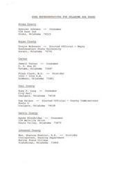 ["The document lists representatives for the Oklahoma Health Services Authority Board from various counties in Oklahoma, including consumers, elected officials, providers, and healthcare professionals. Each representative is identified by their name, role, and contact information."]