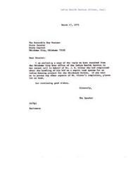 ["Carl Albert is writing to Senator Roy Boatner to inform him of the response received from the Indian Health Service regarding a complaint from Mr. J. E. Oliver about the handling of his bid on a septic tank system for an Indian Housing project. Carl Albert offers to pursue any other aspects of Mr. Oliver's complaints if needed."]