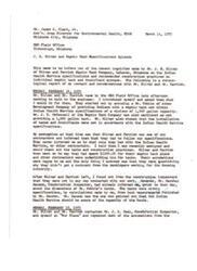 ["Mr. James A. Clark, Jr. from the OEH Field Office in Oklahoma City received inquiries from Mr. J. E. Oliver of Oliver and Parrish Septic Tank Company regarding Indian Health Service specifications for septic tank systems. Oliver and Parrish accused other contractors of not meeting the specifications and questioned why they did not receive contracts. After investigating, it was found that Oliver and Parrish were not connected to the OEH work and the tanks in question did meet specifications."]