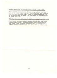 ["In Fiscal Year 1974, 369 elderly persons aged 65 and over were seen at Pawnee Hospital, representing 8.8% of all patients seen. Additionally, 95 elderly persons were seen at Pawhuska Health Center, representing 9.2% of all patients seen. These individuals may have come from counties other than Osage. In total, 1,196 individuals were seen at Pawnee Hospital and 1,034 individuals were seen at Pawhuska Health Center."]