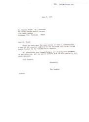 ["The Indian Health Service received a proposal from the Oklahoma City Urban Indian Health Project and thanked Mr. Hickory Starr for bringing it to their attention. They expressed appreciation for his thoughtfulness Carl Albert and assured him that they would review the proposal with great interest."]