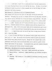 ["The document discusses the challenges faced in accessing health services through Indian Health Service and other organizations due to lack of money for transportation and living expenses. It also outlines plans for a Pre-School and Child Screening Program using the clinic as the primary vehicle for screening children. Additionally, there is a need to develop a comprehensive health plan for the Urban Indian Health Program, as well as training programs over a 12-month period."]