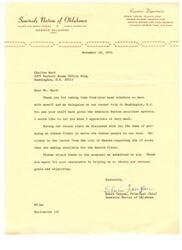 ["The document is from Edwin Tanyan, the Principal Chief of the Seminole Nation of Oklahoma, thanking Charles Ward for meeting with him and discussing the idea of pursuing an Indian Clinic in their area. Tanyan appreciates Ward's assistance and mentions that the city of Wewoka is making 15 acres available for the Health Clinic. Tanyan asks Ward to attach the letter from Wewoka to the proposal they submitted and expresses gratitude for helping them achieve their goals and objectives."]