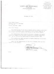 ["The Mayor and Commissioners of the City of Wewoka express Carl Albert their support for the establishment of an Indian Health Services Center in the city. They have received backing from various parties and believe the proposed site offered by Wewoka Industries is ideal for the facility. They offer their full support to the project."]