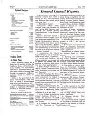["The document discusses a meeting of the Seminole Nation in May 1974, where various reports and decisions were made regarding tribal budget, education, tribal council travel expenses, Washington report, manpower, housing authority, and other tribal planning committees. The meeting also discussed the need for fair and honorable dealings in mineral rights claims, appointment of athletic director, resolution for summer jobs for students, and other tribal issues. Bobby Ponkilla, a recent high school valedictorian, served as a house page in the Oklahoma House of Representatives."]