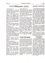 ["The document discusses obituaries of Leo Walker, Sallie Bruner, Frank Thlocco, Ina Lee Wind, and Walter Larney. It also mentions the Seminole Nation applying for an Indian Law Enforcement Program, with funding being discussed. The establishment of a Personnel Board to govern tribal employees is approved, and an American Indian Lawyers Association conference will address issues related to the Indian Civil Rights Act."]