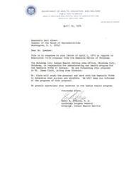 ["The letter is a response to a proposal from the Seminole Nation of Oklahoma regarding their health program. The Indian Health Service will be studying the proposal and working with the tribe to determine possible actions. The Speaker of the House of Representatives will be kept informed of the progress."]