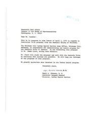 ["The letter is in response to a proposal from the Seminole Nation of Oklahoma regarding their health program. The Oklahoma City Indian Health Service Area Office will work with the tribe to determine possible actions and keep the Speaker of the House informed. The Assistant Surgeon General expresses appreciation for the Speaker's interest in the Indian health program."]