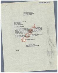 ["The document is from Creekmore Wallace to Carl Albert, requesting the appointment of his son-in-law, C. Lewis Dollarhide, as a Probate Attorney in Muskogee, Oklahoma. Wallace highlights Dollarhide's qualifications and asks for Albert's endorsement. Albert's office acknowledges the letter and indicates that it will be forwarded to him for his attention and reply. Albert responds apologizing for the delay in seeing the letter and offers to assist Dollarhide if needed."]